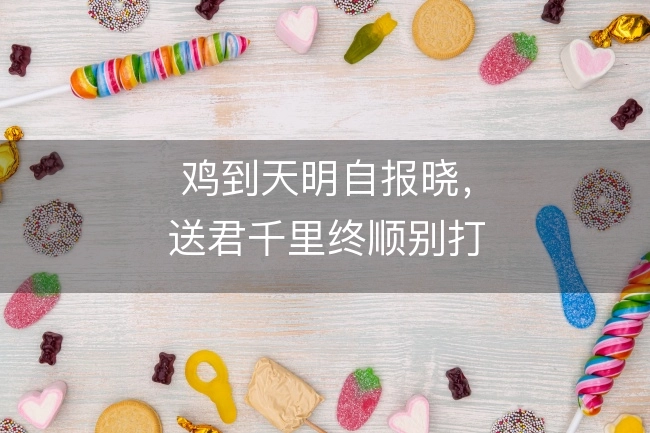 鸡到天明自报晓,送君千里终顺别打一最佳生肖,释义落实成语解释