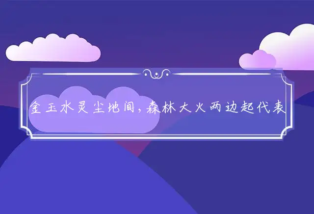 金玉水灵尘地间,森林大火两边起代表打最佳那个生肖,经典释义词语解释
