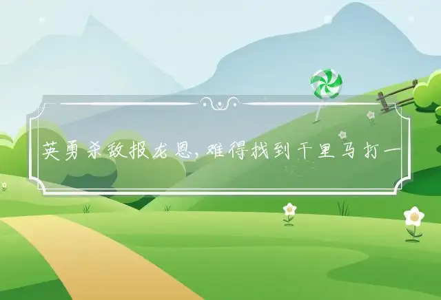 英勇杀敌报龙恩,难得找到干里马打一最佳生肖词语,释义词语作答解释
