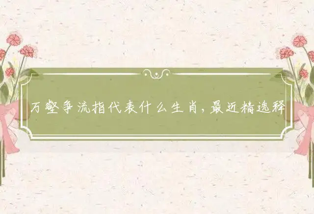 万壑争流指代表什么生肖,最近精选释义谜团解释