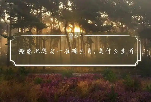 掩卷沉思是什么生肖