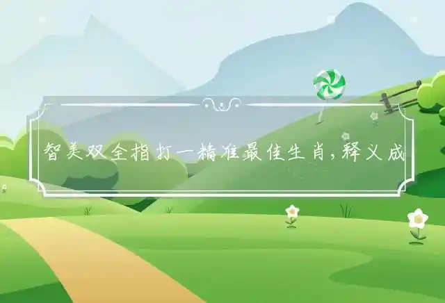 智美双全是什么生肖