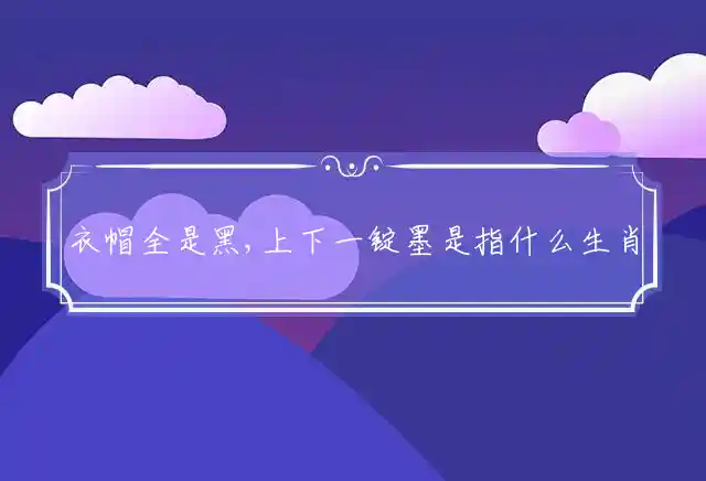 衣帽全是黑,上下一锭墨是什么生肖