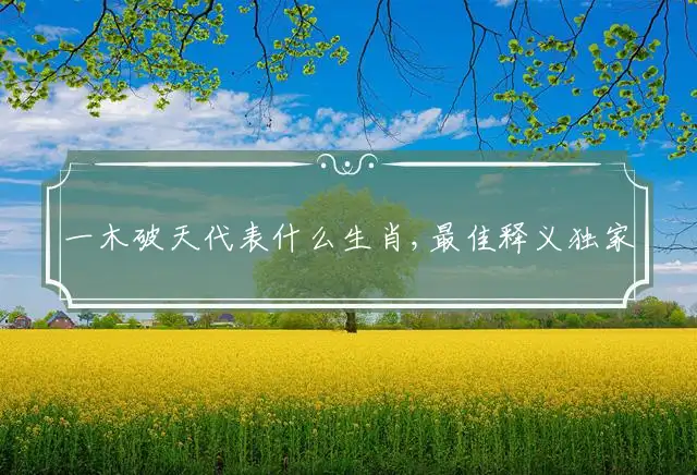 一木破天是什么生肖