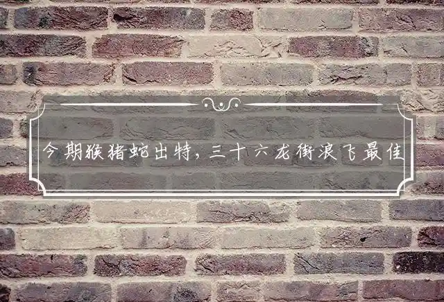 今期猴猪蛇出特,三十六龙街浪飞是什么生肖