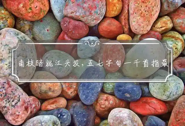 南枝暗就江头发,五七字句一千首是什么生肖