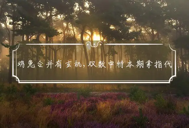 鸡兔合并有玄机,双数中特本期拿是什么生肖