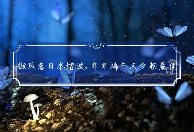 微风落日水增波,年年端午又今朝是什么生肖