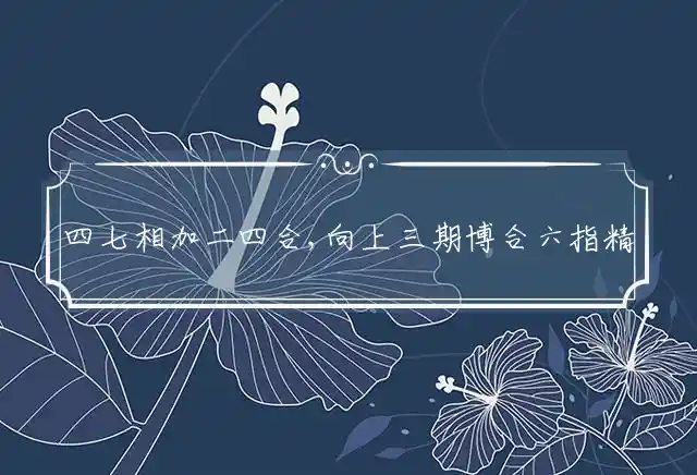 四七相加二四合,向上三期博合六是什么生肖
