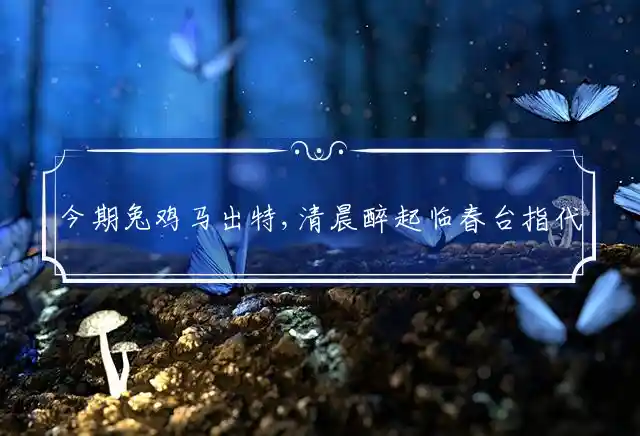今期兔鸡马出特,清晨醉起临春台是什么生肖