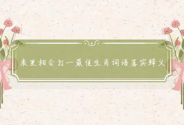 表里相合是什么生肖