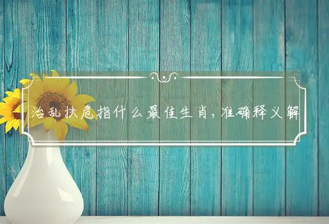 治乱扶危是什么生肖