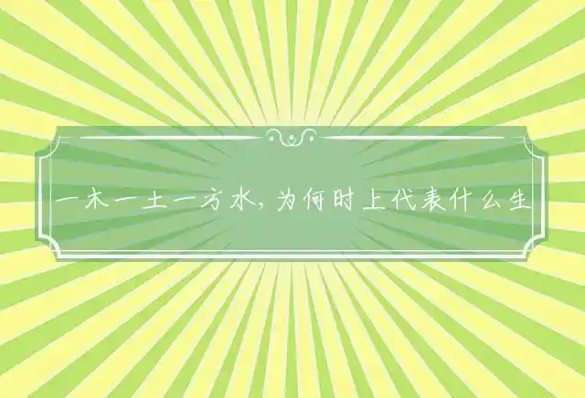 一木一土一方水,为何时上是什么生肖