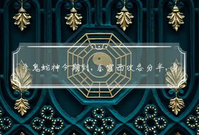 牛鬼蛇神今期到,东宫西攻各分半,身穿鳞甲是先锋,太监大将有机会是什么生肖