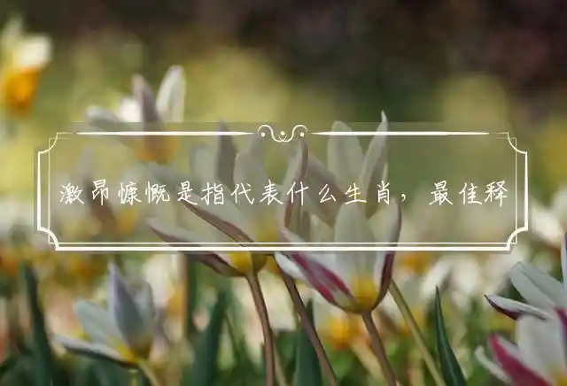 激昂慷慨是什么生肖