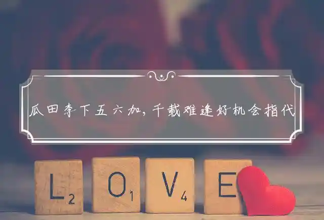 瓜田李下五六加,千载难逢好机会是什么生肖