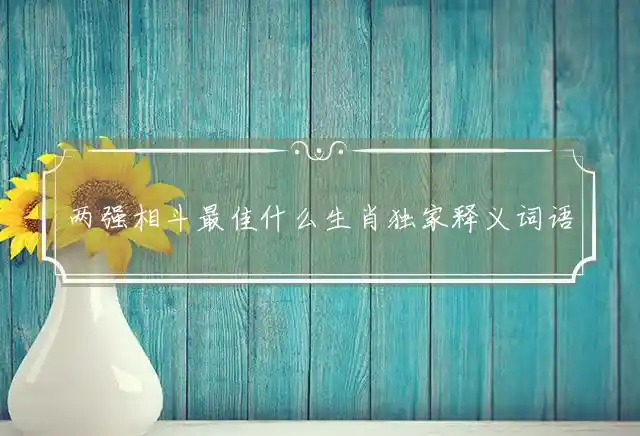 两强相斗是什么生肖