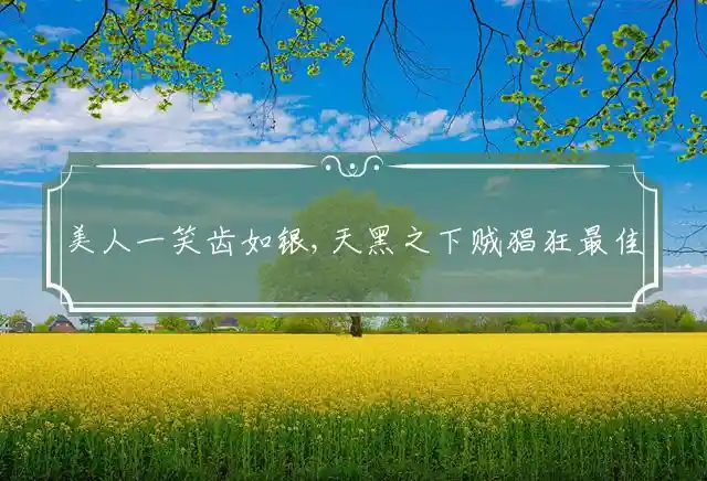 美人一笑齿如银,天黑之下贼猖狂是什么生肖