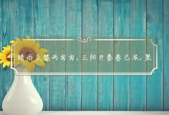 晴雨交替两匆匆,三阳开泰春已浓,聚散依依为探索,际遇思维各不同是什么生肖