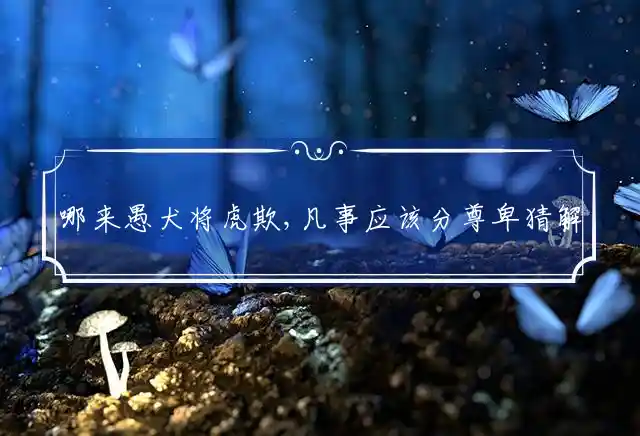 哪来愚犬将虎欺,凡事应该分尊卑是什么生肖