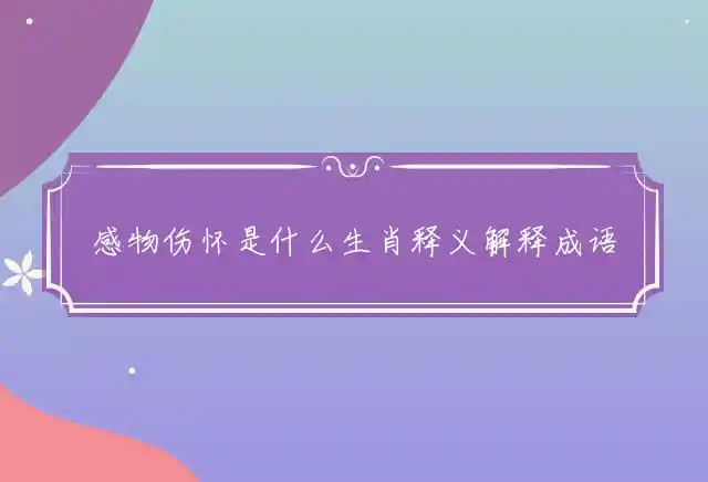 感物伤怀是什么生肖