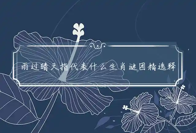 雨过晴天是什么生肖