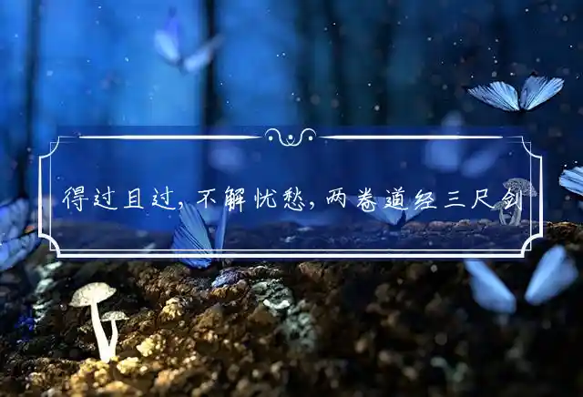 得过且过,不解忧愁,两卷道经三尺剑是什么生肖